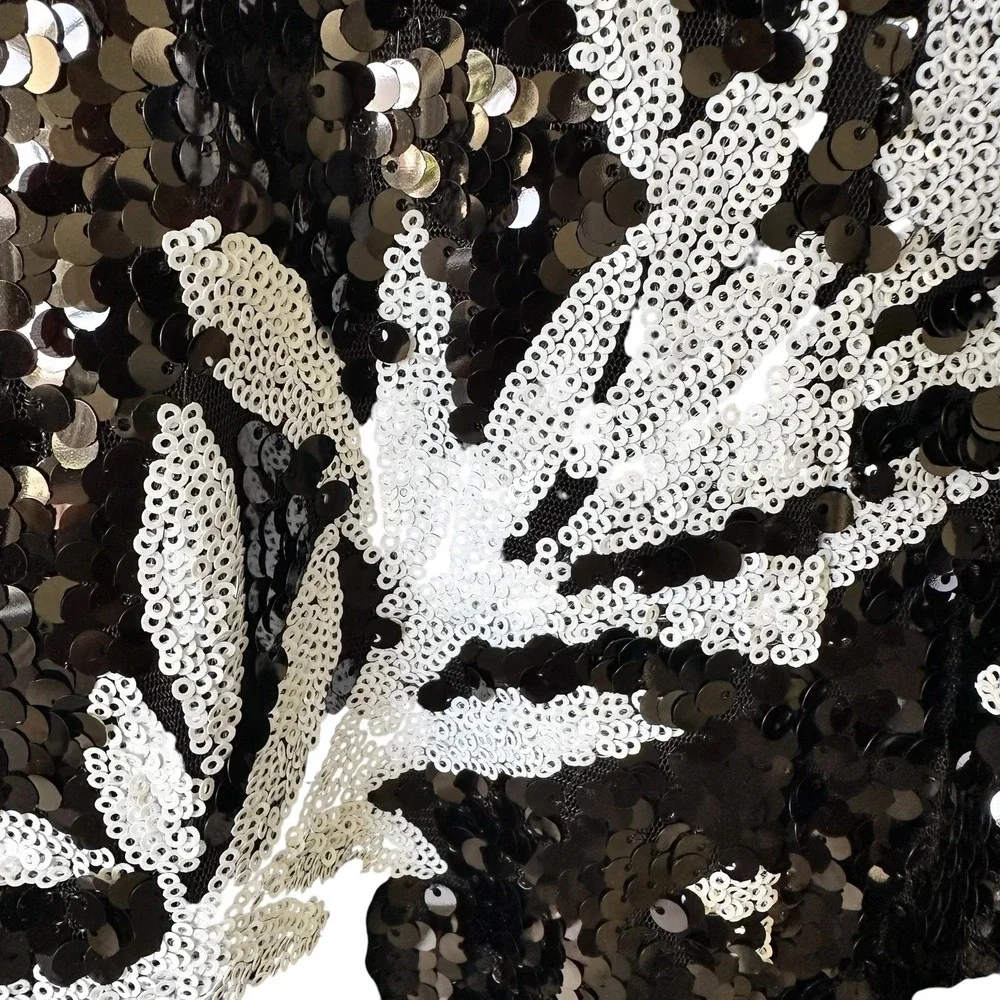 JAY GODFREY BLACK & WHITE FLORAL SEQUIN MAXI Body-con Sz:2 Ret$495 NWT*CLEARANCE